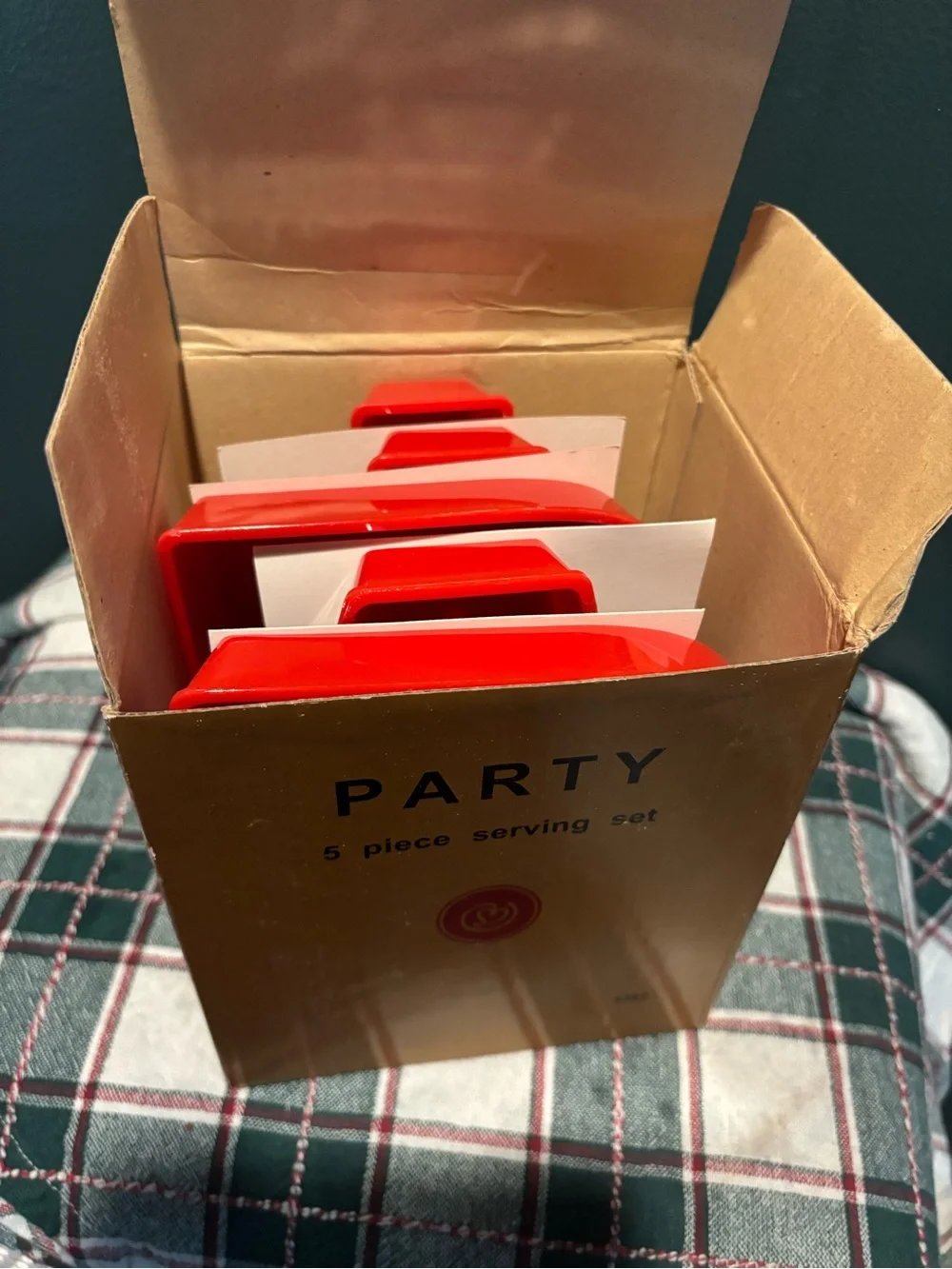 5-Piece Red Party Serving Set NIB